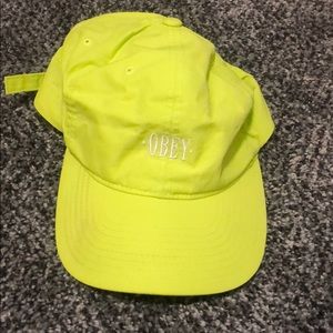 Neon Yellow Obey Hat OS